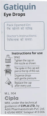 Gatiquin Bottle Of 5ml Eye Drops