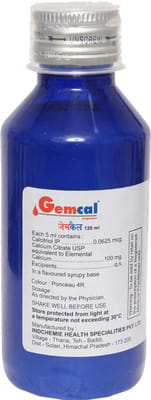 Gemcal Bottle Of 120ml Syrup