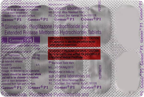 Gemer P 1mg Strip Of 10 Tablets