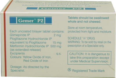 Gemer P 2mg Strip Of 10 Tablets