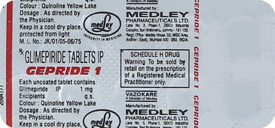 Gepride 1mg Strip Of 10 Tablets