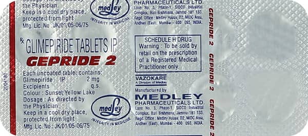 Gepride 2mg Strip Of 10 Tablets