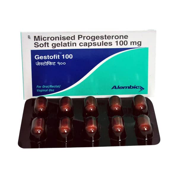 Gestofit 100mg Strip Of 10 Oral/Vaginal/Rectal Capsules