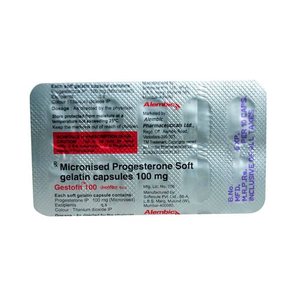 Gestofit 100mg Strip Of 10 Oral/Vaginal/Rectal Capsules