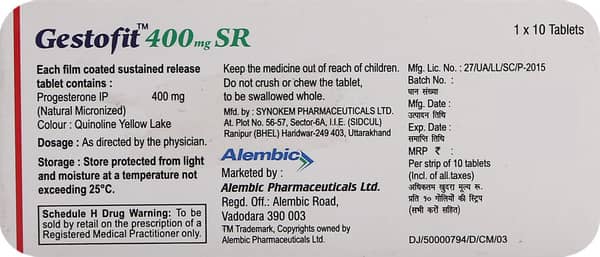 Gestofit Sr 400mg Strip Of 10 Tablets
