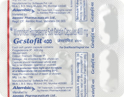 Gestofit 400mg Strip Of 10 Oral/Vaginal/Rectal Capsules