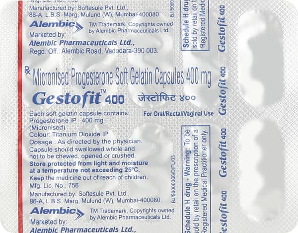 Gestofit 400mg Strip Of 10 Oral/Vaginal/Rectal Capsules