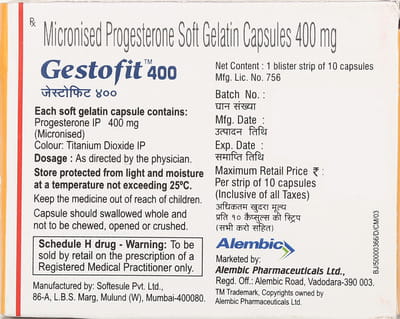 Gestofit 400mg Strip Of 10 Oral/Vaginal/Rectal Capsules