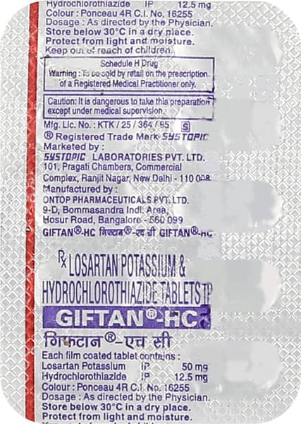 Giftan Hc Strip Of 10 Tablets