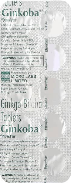 Ginkoba 40mg Strip Of 10 Tablets