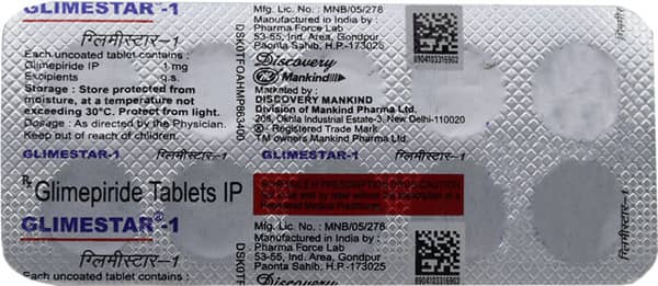 Glimestar 1mg Strip Of 10 Tablets