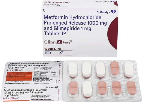 Glimy M 1mg Forte Strip Of 10 Tablets
