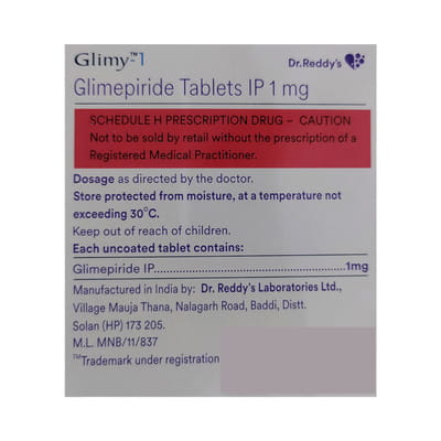 Glimy 1mg Strip Of 15 Tablets