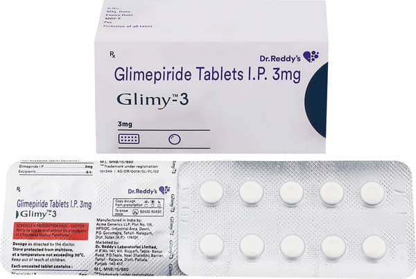 Glimy 3Mg Strip Of 10 Tablets