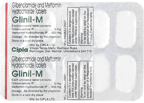 ग्लिनिल एम की स्ट्रिप 10 टैबलेट्स
