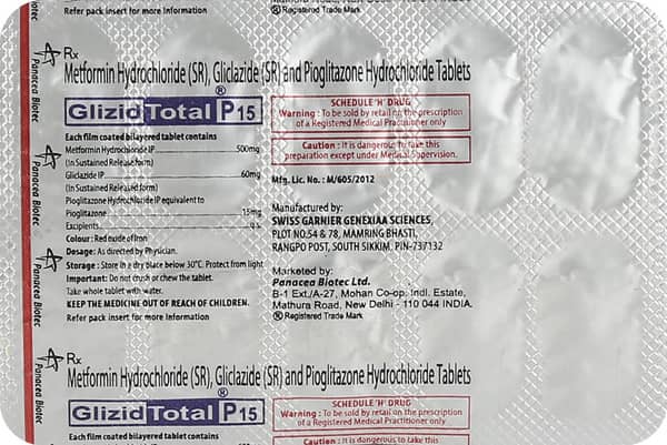 Glizid Total P 15mg Strip Of 10 Tablets
