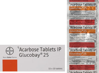 Glucobay 25mg Strip Of 10 Tablets