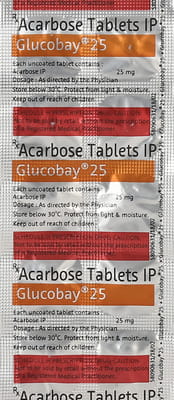 Glucobay 25mg Strip Of 10 Tablets