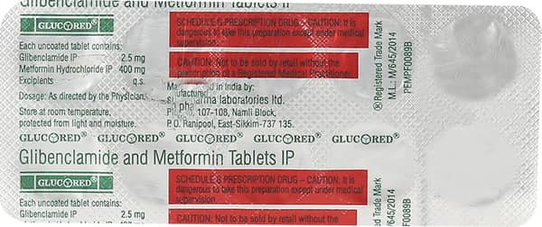 Glucored Strip Of 10 Tablets