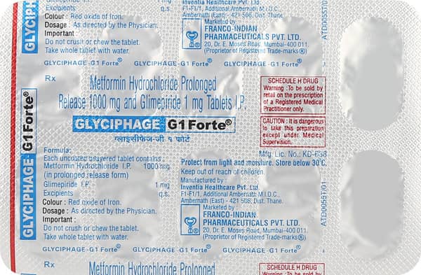 Glyciphage G1 Forte Strip Of 10 Tablets