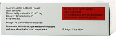Glycomet 1gm Strip Of 15 Tablets