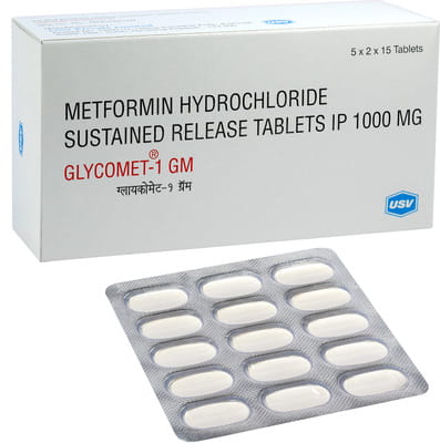 Glycomet 1gm Strip Of 15 Tablets