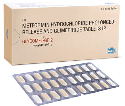 Glycomet Gp 2mg Strip Of 15 Tablets