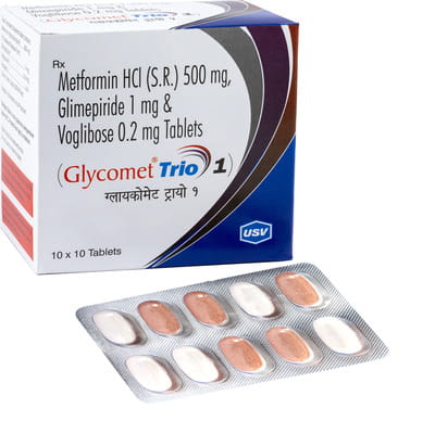 Glycomet Trio 1mg Strip Of 10 Tablets