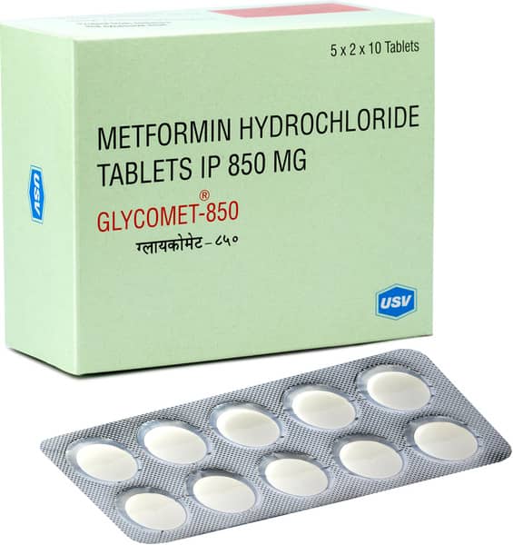 Glycomet 850mg Strip Of 10 Tablets