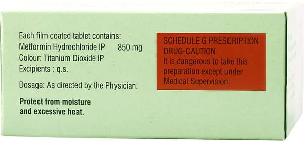 Glycomet 850mg Strip Of 10 Tablets