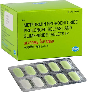 Glycomet Gp 3/850mg Strip Of 10 Tablets