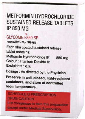 Glycomet Sr 850mg Strip Of 10 Tablets