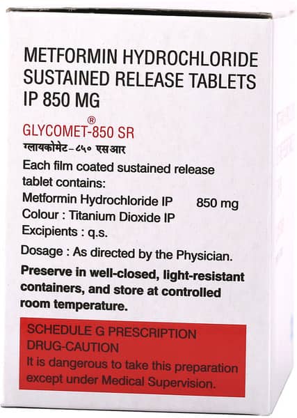 Glycomet Sr 850mg Strip Of 10 Tablets
