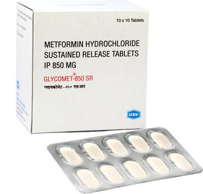 Glycomet Sr 850mg Strip Of 10 Tablets