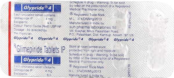 Glypride 4Mg Tablet