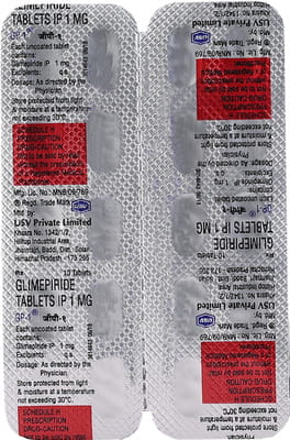 Gp 1mg Strip Of 10 Tablets