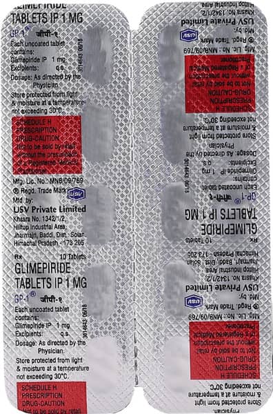 Gp 1mg Strip Of 10 Tablets