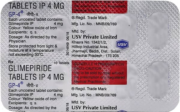 Gp 4mg Strip Of 10 Tablets