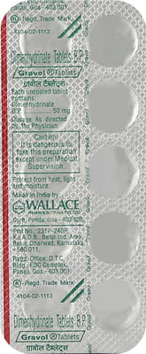 Gravol 50mg Strip Of 10 Tablets