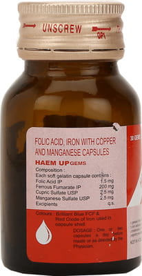 Haem Up Gems Bottle Of 30 Capsules