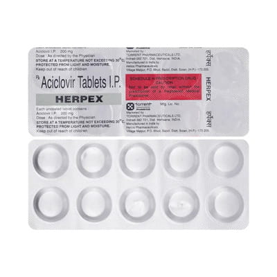 Herpex 200mg Strip Of 10 Tablets