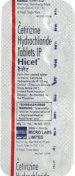 Hicet 10mg Strip Of 10 Tablets