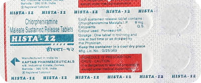 Hista 12mg Strip Of 10 Tablets