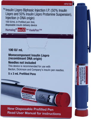 Humalog Mix 50mg Kwikpen Pre Filled Pen Of 3ml Suspension For Injection