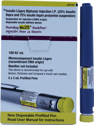 Humalog Mix 25 Kwikpen Pre Filled Pen Of 3ml Suspension For Injection