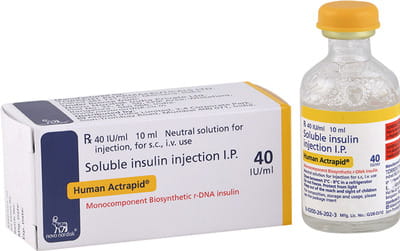 Human Actrapid 40iu Vial Of 10ml Solution For Injection