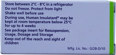 Human Insulatard 40iu Vial Of 10ml Suspension For Injection