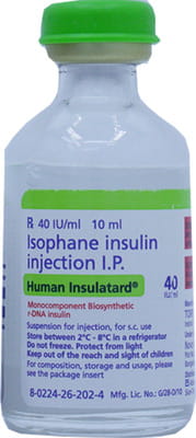 Human Insulatard 40iu Vial Of 10ml Suspension For Injection