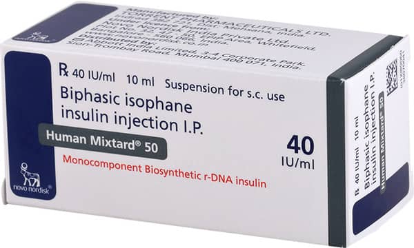 Human Mixtard 50 40IU/ml Suspension For Injection
