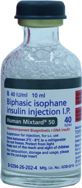 Human Mixtard 50 40IU/ml Suspension For Injection